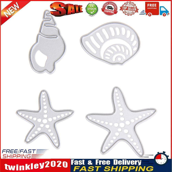 4pcs Sea Shells Cutting Dies Stencils for DIY Scrapbook/Photo Steel Newly