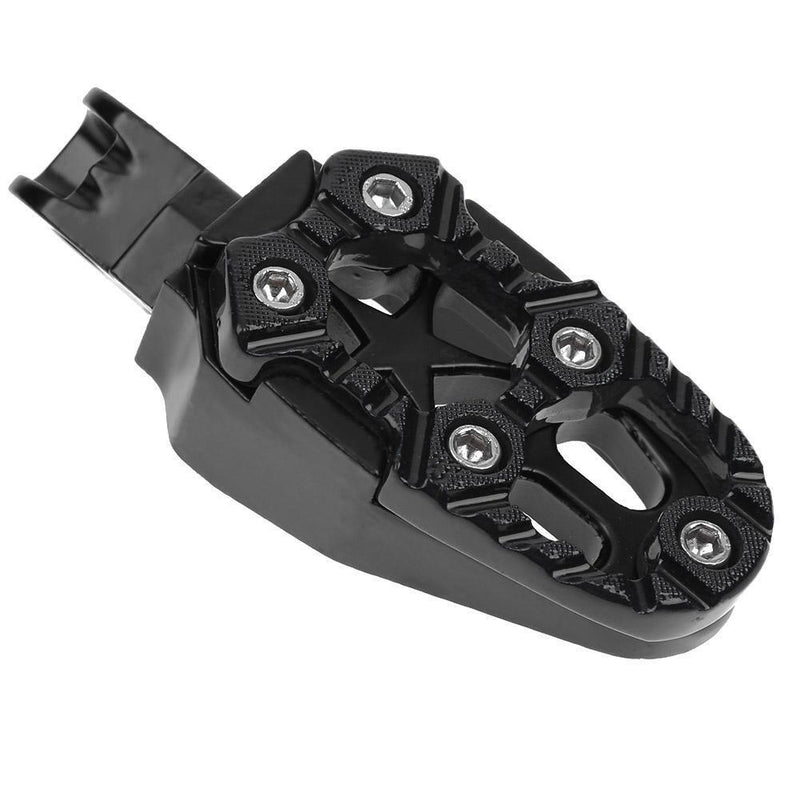 2pcs Universal 8mm Metal Motorcycle Foot Pedals Footrests w/ Spring(Black) Newly