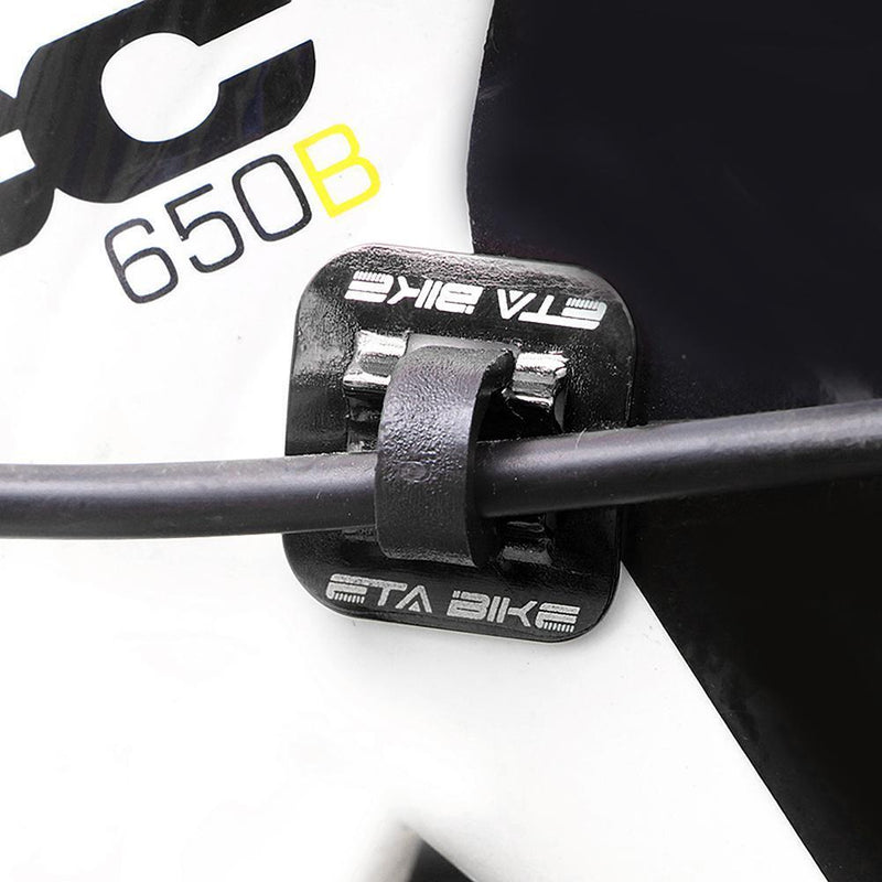 5pcs Bike Brake Cable Guide Clips Aluminium Alloy C Buckles Clamp (Black)