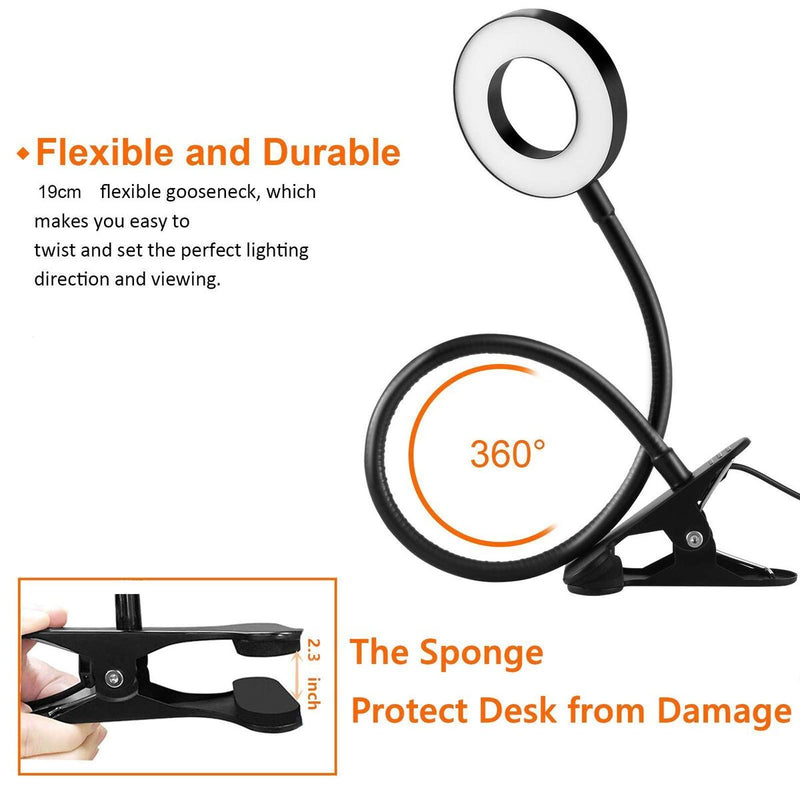 Desktop Makeup Selfie Ring Light Live Stream Light Stand Adjustable Brightness