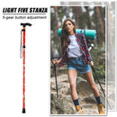 Folding Walking Stick Telescopic Outdoor Canes Hiking Trekking Poles (Red) Newly