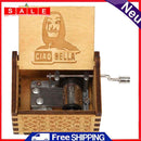 Hand Cranked Music Box Carved Wooden Manual Kid Birthday Gift Home Room Ornament