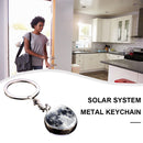 Solar System Metal Pendant Galaxy Earth Mars Glass Moon Keychain (Moon) Newly