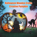 Pumpkin Carving Handcraft Decoration Wooden Decorative Light Wall Art Halloween: