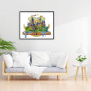Partial Cross Stitch DIY Eco-cotton Castle Handiwork Counted Wall Artwork K
