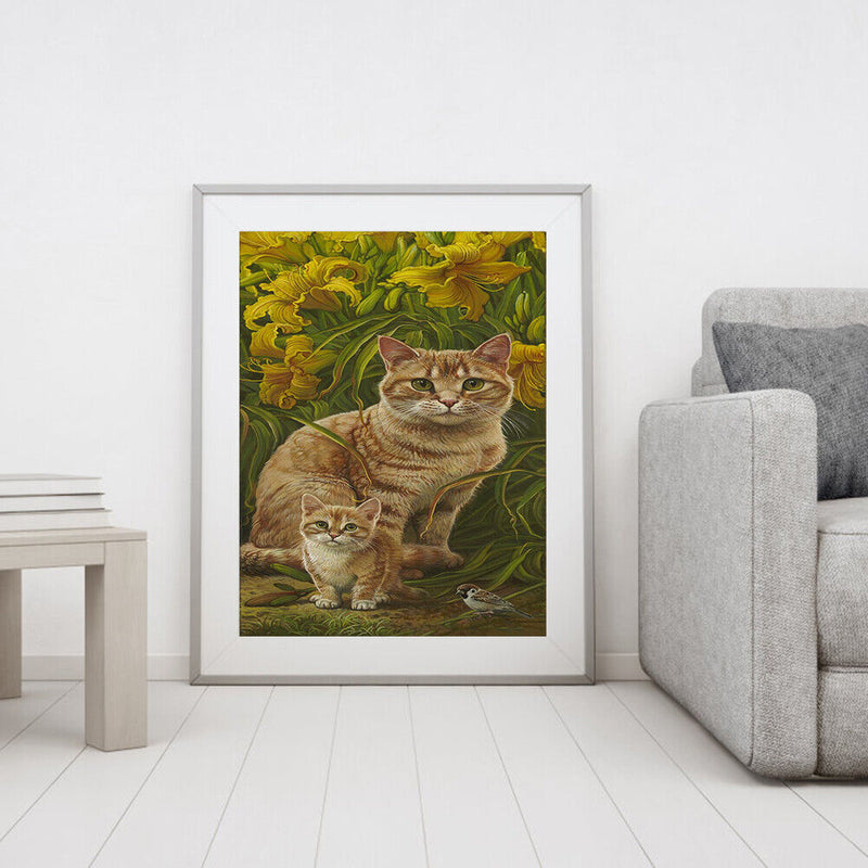 Cats Oil Paint By Numbers DIY Coloring Picture Kits for Adults Children Crafts