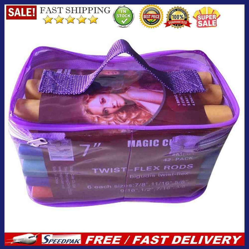 42pcs Flexible Curling Rods Magic Curler Roller Non Heating Styling Tools