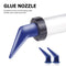 2pcs Caulking Gun Nozzle Glass Glue Sealant Silicone Caulking Tips (Blue) Newly