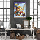 DIY Rhinestone Rabbit Couple Full Round Drill Diamond Painting Mosaic Art D