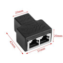 8P8C Adapter Connector LAN Ethernet RJ45 Splitter 1 To 2 Extender Plug