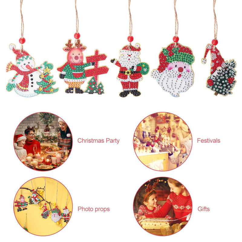 Double-sided 5D Diamond Painting Christmas Pendant Xmas Trees DIY (GP002) Newly