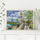 Full Embroidery Scene Printed Cross Stitch Cotton 2-Beach 14CT Needlework Kit