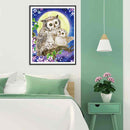 Handmade Full Square Drill 5D Moon Flower Owl Drawing Kit DIY Diamond Paint
