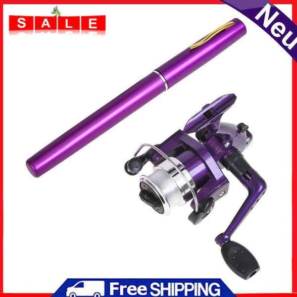 Telescopic Mini Pen Shaped Fishing Pole Rod with Reel Ice River Fishing Tackle