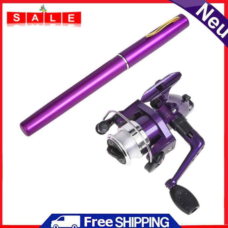 Telescopic Mini Pen Shaped Fishing Pole Rod with Reel Ice River Fishing Tackle