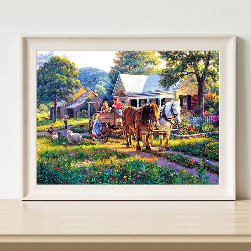 DIY Paint By Number Kit Farm Scenery No Frame for Home Decoration Art Gift
