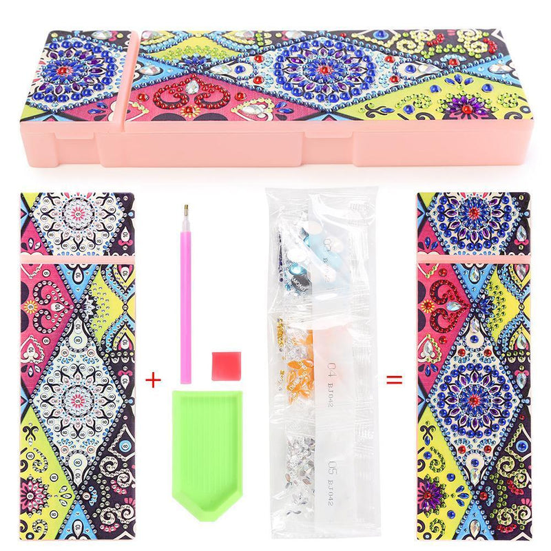 DIY Mandala Special Shaped Diamond Painting Pencil Case Stationery Storage Box