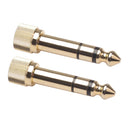 2x Jack 6.35mm Male to 3.5mm Female Plug Connector Mic Audio Screw Adapter
