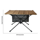 Outdoor Folding Table Net Pocket Coated Oxford Cloth Desk (Wolf Brown) Newly