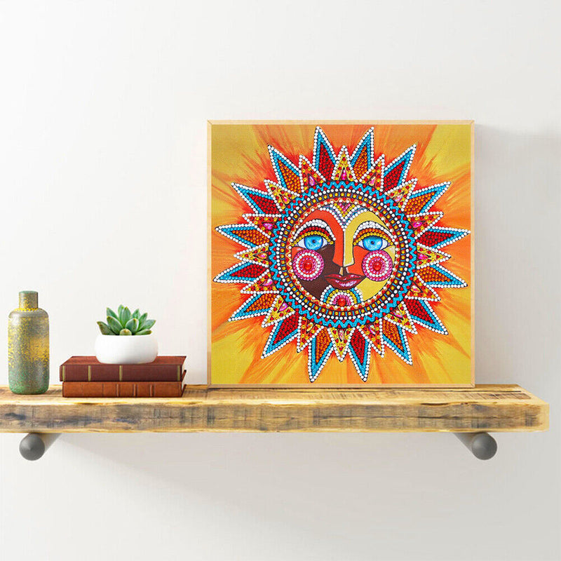5D Part Special Shaped Drill Luminous Diamond Painting Sun God Art (GT104) Newly