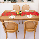Embroiderd Christmas Poinsettia Table Runner Wedding Holiday Table Decor14x68in