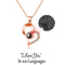Xmas Eternal Preserved Rose with Projection Necklace Handmade Flower Gift Box