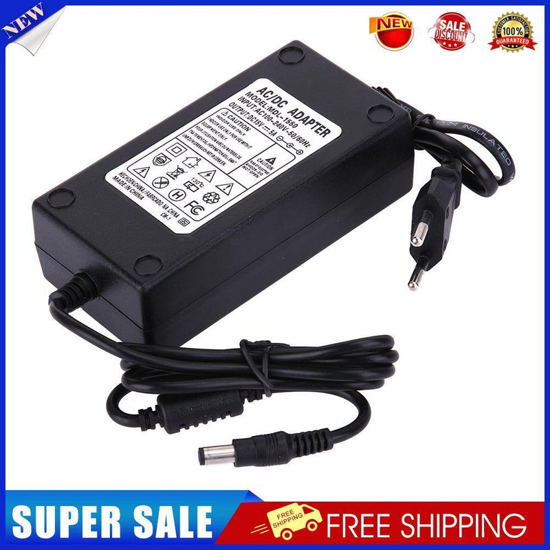15V 5A AC to DC Power Adapter Dual Cable Converter Universal 5.5x2.1-2.5mm