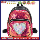 Small Travel Knapsack Sequins Heart Horse Pattern Backpacks Women Kids Rucksack