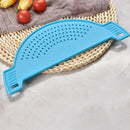 Plastic Drain Basket Wash Rice Fruit Filter for Jar Leakproof Baffle (Blue)