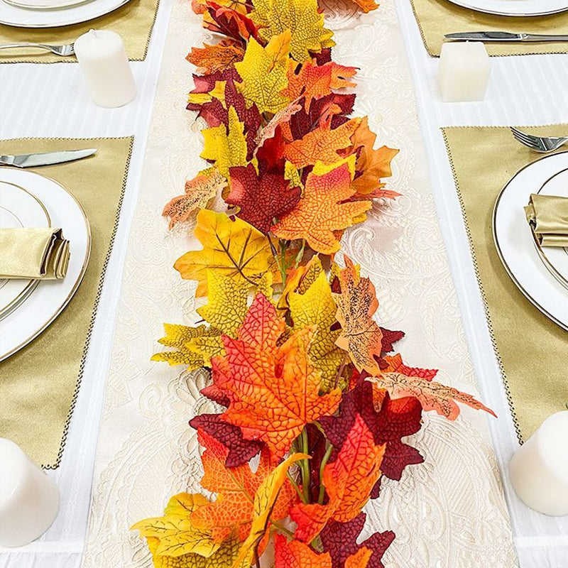 Wedding Decor Thanksgiving Day Wall Hanging Plants Faux Maple Leaf Cane Vine