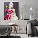 Acrylic Oil Painting By Numbers Buddha Flowers Digital Picture Home Wall Decor