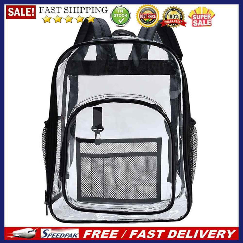 PVC Waterproof Portable Schoolbag Travel Solid Transparent Large Storage Bag