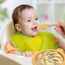 Kids Silicone Plate Baby Bowl with Suction Non-Slip BPA Free Dish (Yellow) Newly