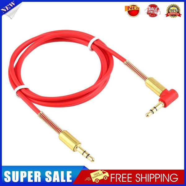 3.5mm Jack Stereo 1m Audio Cable Male to Male 90 Right Angle Cable (Red)