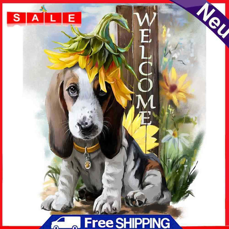 Handpainted DIY Sunflower and Puppy Oil Paint by Numbers Pictures Craft Gift Kit