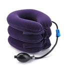 3-layered Air Inflatable Vertebra Retractor Neck Support Tractor (Purple) Newly