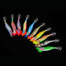 Jigs Lifelike Luminous Squid Hook Wood Shrimp Lures Octopus Bait Fishing Tackle