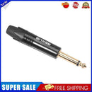 6.35mm Mono Male Plug Connector DIY Soldering Plug for Microphone (Black)