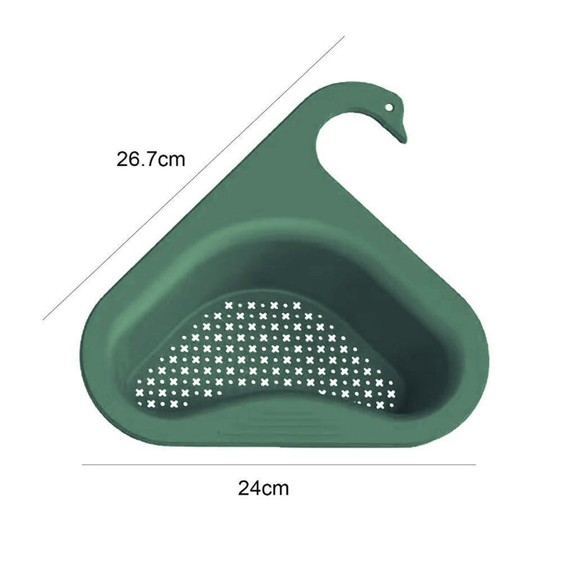 Colander Sink Strainer Kitchen Sink Shelf Faucet Hanging Drain Rack (Green)