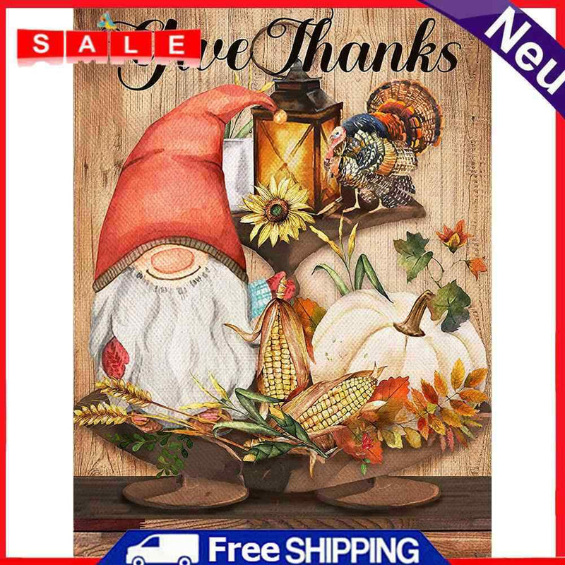 5D DIY Full Round Drill Diamond Painting Kit Thanksgiving Gnome Drawing Art