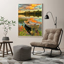 Painting By Numbers Kit DIY Boat Grove Hand Painted Canvas Oil Art Picture