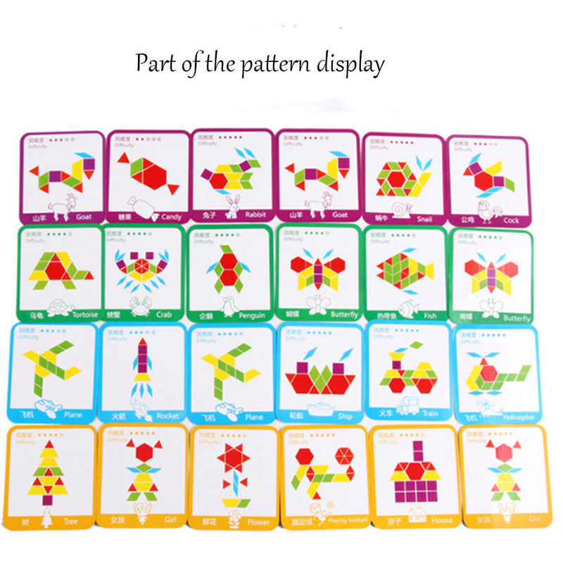155 Pcs Wooden Jigsaw Puzzle Board Set Colorful Baby Montessori Educational Toys