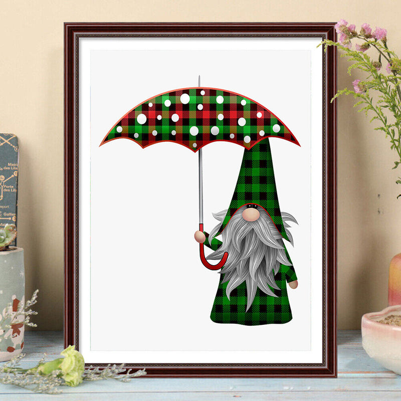 Christmas Gnome Oil Paint By Numbers Set Canvas Drawing DIY Coloring Picture Kit