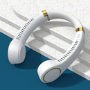 4000mAh Summer Cooling Leafless Personal Handheld Hanging Neck Fan (White)