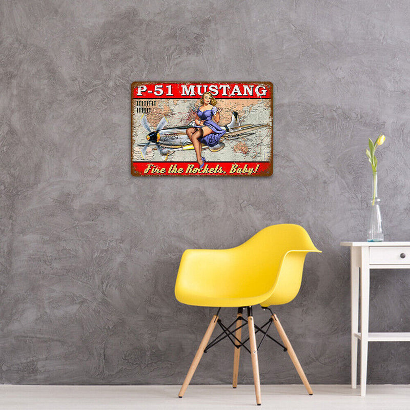 Advertising Characters Retro Plaque Metal Tin Painting Wall Art Poster (B) Newly