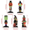 Halloween Wooden Ornaments Desktop Decorations Pumpkin Witch Cartoon Black Cat