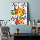 Diamond Painted 5D DIY Lamp and flower Partial Special Rhinestone Set