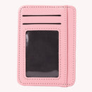 Women Wallets PU Leather Solid Fashion Short Multi-slot Card Purse (Pink)