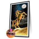 Golden Horse Full Round Diamond Painting DIY Mosaic Pictures Kit Home Decor Gift