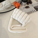 Women Soft Warm Plush Heart Pattern Handbag Zipper Armpit Bag (B White)